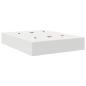 Preview: Bettgestell Weiß MDF Standard Doppel Stauraumbett Rechteckig