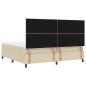 Preview: Boxspringbett mit LED-Lichtleisten Creme 200 x 200 cm Stoff