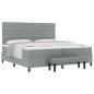 Preview: Bettgestell mit Matratze Set aus 2 Grau Stoff 200 x 200 cm