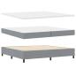 Preview: Bettgestell mit Matratze Set aus 2 Grau Stoff 200 x 200 cm