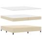 Preview: Bettgestell mit Matratze Set aus 2 Beigefarben Stoff 200 x 200 cm