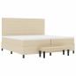 Preview: Bettgestell mit Matratze Set aus 2 Beigefarben Stoff 200 x 200 cm