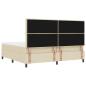 Preview: Bettgestell mit Matratze Set aus 2 Beigefarben Stoff 200 x 200 cm