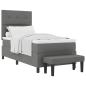 Preview: Bettgestell mit Matratze Set aus 2 Grau Stoff 100 x 200 cm Bank