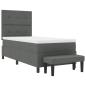 Preview: Bettgestell mit Matratze Set aus 2 Grau Stoff 100 x 200 cm Bank