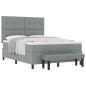 Preview: Bettgestell mit Matratze Set aus 2 Grau Stoff 140 x 190 cm