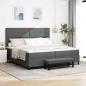 Preview: ARDEBO.de - Bettgestell mit Matratze Set aus 2 Grau Stoff 200 x 200 cm Bett