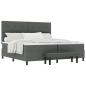 Preview: Bettgestell mit Matratze Set aus 2 Grau Stoff 200 x 200 cm Bett