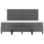 Preview: Bettgestell mit Matratze Set aus 2 Grau Stoff 200 x 200 cm Bett