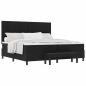 Preview: Bettgestell mit Matratze Set aus 2 Schwarz Stoff 200 x 200 cm