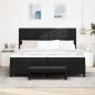 Preview: Bettgestell mit Matratze Set aus 2 Schwarz Stoff 200 x 200 cm