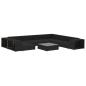 Preview: 10-tlg. Garten-Lounge-Set mit Auflagen Poly Rattan Schwarz