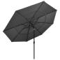 Preview: Sonnenschirm mit Aluminium-Mast 3-lagig Anthrazit 3,5 m