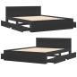 Preview: Bettgestell mit Kopfteil ohne Matratze Schwarz 160x200 cm