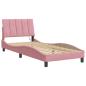 Preview: Bettgestell mit LED-Leuchten Rosa 90x190 cm Samt