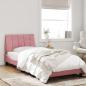 Preview: Bettgestell mit LED-Leuchten Rosa 90x190 cm Samt