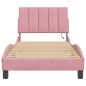 Preview: Bettgestell mit LED-Leuchten Rosa 90x190 cm Samt