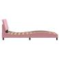 Preview: Bettgestell mit LED-Leuchten Rosa 90x190 cm Samt