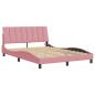 Preview: Bettgestell mit LED-Leuchten Rosa 120x200 cm Samt