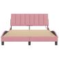 Preview: Bettgestell mit LED-Leuchten Rosa 120x200 cm Samt