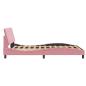 Preview: Bettgestell mit LED-Leuchten Rosa 120x200 cm Samt