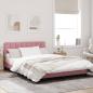 Preview: Bettgestell mit Kopfteil Rosa 120x200 cm Samt