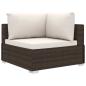 Preview: 10-tlg. Garten-Lounge-Set mit Auflagen Poly Rattan Braun