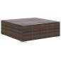 Preview: 10-tlg. Garten-Lounge-Set mit Auflagen Poly Rattan Braun