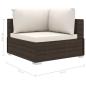 Preview: 10-tlg. Garten-Lounge-Set mit Auflagen Poly Rattan Braun
