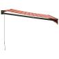 Preview: Markise Einziehbar Orange und Braun 3x2,5 m Stoff und Aluminium