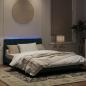 Preview: Bettgestell mit LED-Leuchten Dunkelgrün 140x190 cm Samt