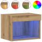 Preview: Wandschrank mit LED-Leuchten Artisan Eiche 40x30x30 cm