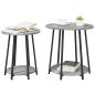 Preview: Beistelltisch 2er Set Grau aus Holzwerkstoff und Metall