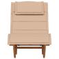 Preview: Sonnenliege Set aus 2 Beige Holz und gepolsterter Stoff Groß