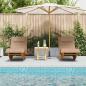 Preview: Sonnenliege Set aus 2 Taupe Massivholz Akazie Standard