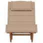 Preview: Sonnenliege Set aus 2 Taupe Massivholz Akazie Standard