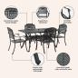 Preview: Set aus 3 Schwarz Gussaluminium Mittel Dekorative Intarsien