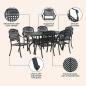 Preview: Set aus 4 Schwarz Gussaluminium Mittel Dekorative Intarsien