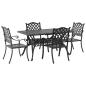 Preview: Set aus 3 Schwarz Gussaluminium Mittel Stylisches Design