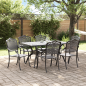 Preview: Set aus 4 Schwarz Gussaluminium 150x90x72 cm