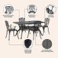 Preview: Set aus 3 Schwarz Gussaluminium 150x90x72 cm Langlebig