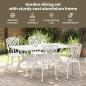 Preview: Set aus 3 Weiß Gussaluminium Groß Langlebig Gartentisch