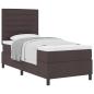 Preview: Bettgestell mit Matratze Dunkelbraun Stoff 90 x 200 cm