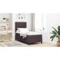 Preview: Bettgestell mit Matratze Dunkelbraun Stoff 90 x 200 cm