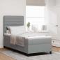 Preview: ARDEBO.de - Boxspringbett mit Matratze Hellgrau 100 x 200 cm Stoff