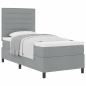 Preview: Bettgestell mit Matratze Hellgrau Stoff 100 x 200 cm Bettmatratze