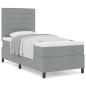 Preview: Bettgestell mit Matratze Hellgrau Stoff 100 x 200 cm Bettmatratze
