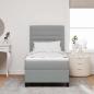 Preview: Bettgestell mit Matratze Hellgrau Stoff 100 x 200 cm Bettmatratze
