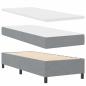 Preview: Bettgestell mit Matratze Hellgrau Stoff 100 x 200 cm Bettmatratze
