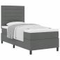 Preview: Bettgestell mit Matratze Dunkelgrau Stoff 100 x 200 cm